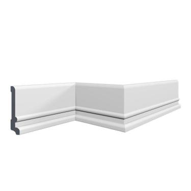 Imagem de Rodapé Cf13 Perfil de Poliestireno HD Homestar - caixa com 6 m - Branca