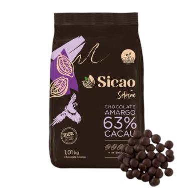 Imagem de Chocolate gotas amargo Sicao Seleção 63% Cacau Facil Derretimento 1,01Kg