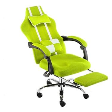 Imagem de Cadeira de escritório Cadeira de jogos Cadeira de malha ergonômica Cadeira de escritório Cadeira de computador Elevador Cadeira giratória Cadeira de escritório Encosto Cadeira de jogos (cor: verde)