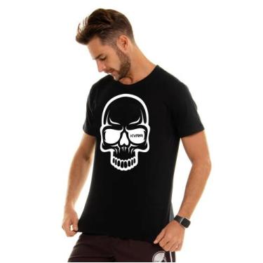 Imagem de Camiseta Masculina Kvra Skull Contrast - Preto