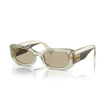 Imagem de Miu Miu Óculos de Sol Modernos Wrap-Around Total Coverage para Mulheres 2023 Preto