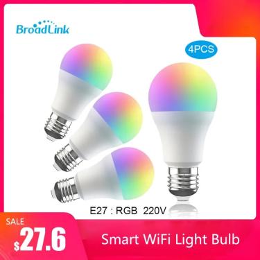 Imagem de Broadlink-Lâmpada Smart WiFi  Lâmpada LED RGB para Smart Home  Compatível com Alexa Google  LB27