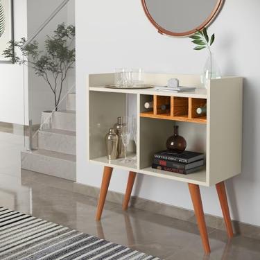 Imagem de Buffet Aparador balcão adega Rubi Ideal para Decoração de sala e cozinha para o cantinho do café (OFF WHITE/NATURE)