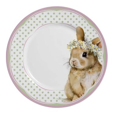 Imagem de Jogo De Pratos Raso Páscoa Coelha Agnes C/6 Und Alleanza