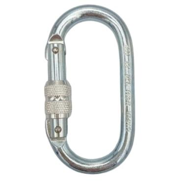 Imagem de Mosquetão Oval Aço 22 kN Trava Rosca Reforçado Alpinismo Rapel Facintos