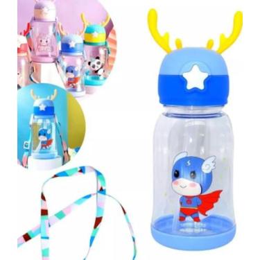 Imagem de Garrafa Infantil Para Agua ,Escola, Dinosauro Chifrinho 600 Ml - Altom