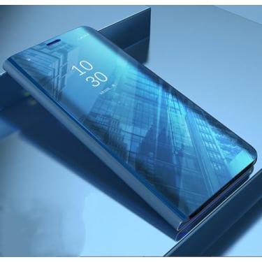 Imagem de Capa espelhada flip para Samsung Galaxy S20 FE S10 S9 S8 Plus Ultra S10E S7 Edge S6 Note 20 10 9 8 5 Lite 5G Capa de telefone, azul, para Note 20 Ultra