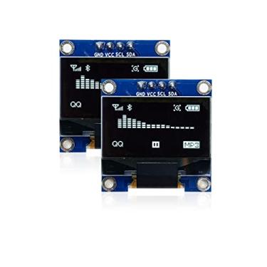 Imagem de 2 peças 2.4 cm 4 PIN Display OLED 128 x 64 SSD1306 I2C Driver de tela 128 x 32 3,3 V ~ 4,2 V para Ledger Nano S (fonte de luz branca)