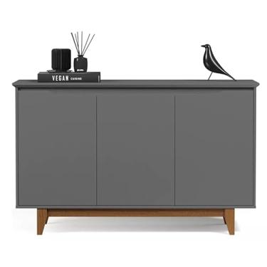 Imagem de Aparador Buffet Armário 3 Portas Versátil Cores - Rede M (Cinza)