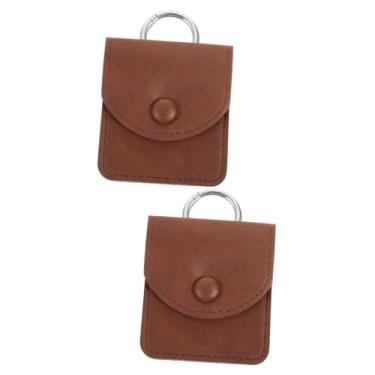 Imagem de 2 pçs portátil fone de ouvido pendurado saco chave fob chaveiro titular fone de ouvido saco feminino bolsa de moedas pequena bolsa de moedas bolsa de moedas pequena mini couro miss/1506