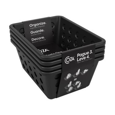 Imagem de Conjunto de Cestas Organizadoras Pequenas Coza One 4 Peças Preto