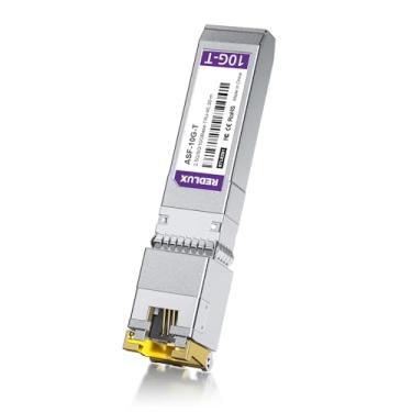 Imagem de REDLUX Módulo 2,5/5/10G SFP+ para RJ45, conector CAT.6a/CAT7 RJ45, até 30 m, transceptor de cobre compatível com Cisco SFP-10G-T, Ubiquiti UF-RJ45-10G, Meraki, Fortinet, Netgear, etc