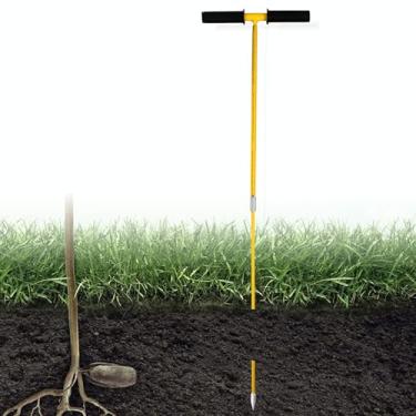 Imagem de FEBTECH - Sonda de fossa séptica - Haste de sonda de solo de metal isolada - 152 cm de comprimento total, haste de sonda localizadora de fossas sépticas de 9,5 cm, ferramenta localizadora de fossas