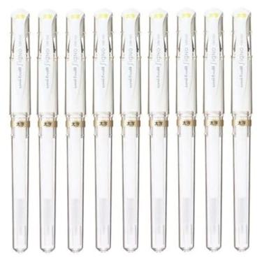 Imagem de Caneta de impacto em gel Uni-Ball Signo Broad Point tinta branca, 3 canetas por pacote (importação japonesa) [pacote original Komainu-Dou], DESIGN 1