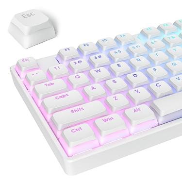 Imagem de surmen Teclas de pudim de 117 teclas, teclas PBT Double Shot, perfil XDA, antigordura para teclado mecânico MX Switches (branco)