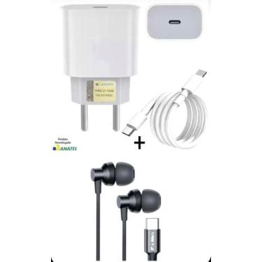 Imagem de KIT Fone de ouvido tipo c + Carregador 20W TURBO para Samsung M54,A54,