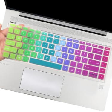 Imagem de Capa protetora de teclado para laptop HP Probook 440 G8 G9/HP Probook 445 G8 G9/HP Probook 640 G7 G8 35.6 cm, 2023 2022 2021 Nova capa protetora de teclado HP Probook 14 Skin-Rainbow