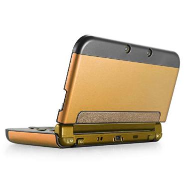 Imagem de TNP Capa protetora compatível com Nintendo New 3DS XL LL 2015, ouro - plástico + alumínio capa protetora de corpo inteiro capa dura snap-on novo design modificado sem dobradiça
