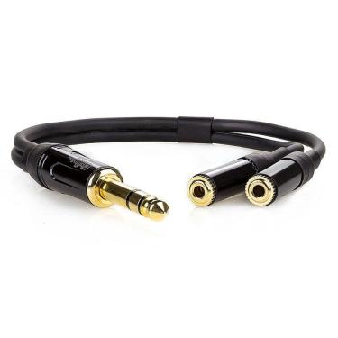 Imagem de Cabo Adaptador P10 Macho Para 2 P2 Femea Estereo - 50 Cm