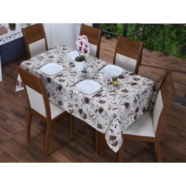 Imagem de Toalha de Mesa 8 Cadeiras 2,50 x 1,40 Mesa Posta Cozinha Sala de Janta