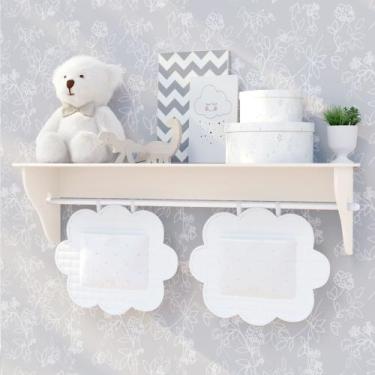 Imagem de Prateleira Porta Fraldas com varão 60cm - Várias cores - era uma vez b