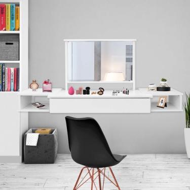 Imagem de Penteadeira Camarim Suspensa Com Espelho 2 Nichos 1 Gaveta - Utility, 