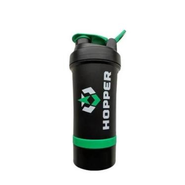 Imagem de Coqueteleira 2 Estagios 450ml Preta Com Verde- Hopper - Absolut Nutrit