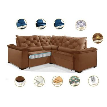 Imagem de Sofá Retrátil Reclinável BERLIM DE CANTO 2.60 x 2.60 ESTILO ESTOFADOS 