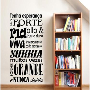 Imagem de Adesivo Decorativo De Parede Frase Tenha Esperança E Sorrir - Gaudesiv
