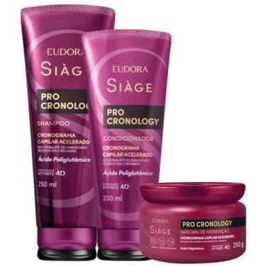 Imagem de Kit Eudora Siàge Pro Cronology Shampoo 250ml + Condicionador 200ml + M