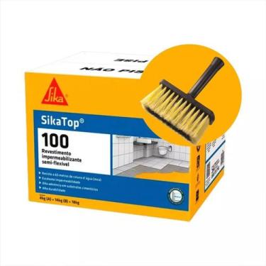 Imagem de Revestimento Flexível Base Cimento P/ Piscinas 18kg + Broxa - sika