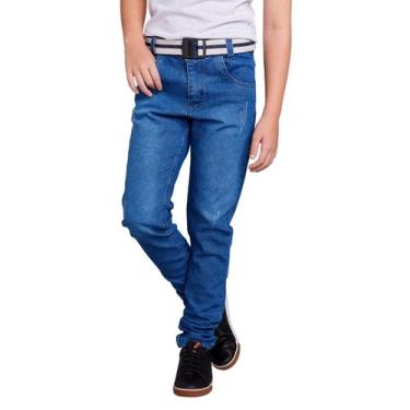 Imagem de Calça Skinny Infantil Menino  - Daze Modas, 10, Jeans média