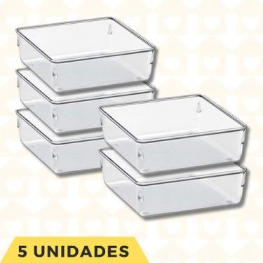 Imagem de 5 Un Organizador Acrilico Multiuso Gavetas Talheres Alimentos - PLASTU