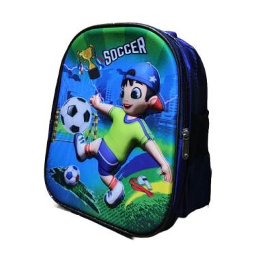 Imagem de Mochila Escolar Infantil Média Football 3D NS, Azul