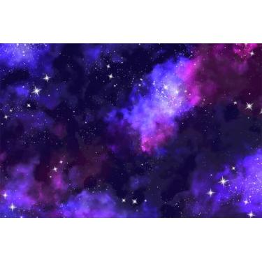 Imagem de Painel de Lona Galáxia Nebulosa Estrelas 100x070cm - Fabrika da Festa