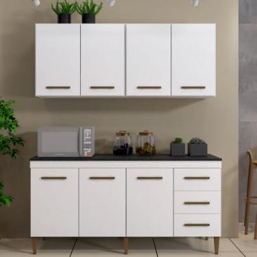 Imagem de Cozinha Kaike Atenas 07 Portas 03 Gavetas, Branco