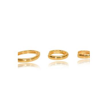 Imagem de Trio De Brinco Liso Banhado Em Ouro 18k - Floratta Joias