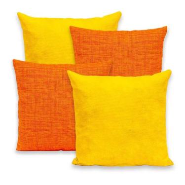Imagem de Kit 4 Capas de Almofada 40x40 Zíper Gorgurinho Lisa e Estampada - BEM 