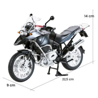 Imagem de Miniatura Da Moto Bmw R1200 Gs, 22 Centímetros, Cinza 1/9 - Rastar