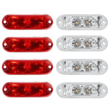 Imagem de Kit 8 lanterna vigia teto van escolar ducato baú led cr vm - SILO