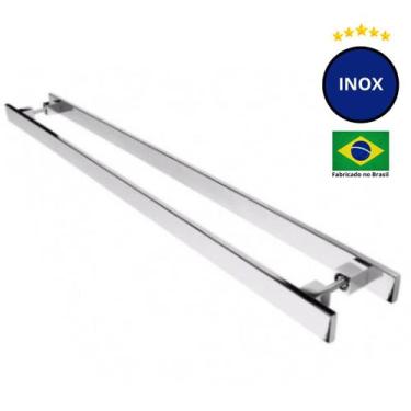 Imagem de Puxador Porta de Madeira ou Vidro 4cm x 1cm Inox Polido - Loja da Indú
