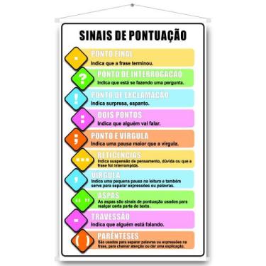 Imagem de Banner Pedagógico Sinais de Pontuação Didático Escolar B1 - OC Shop