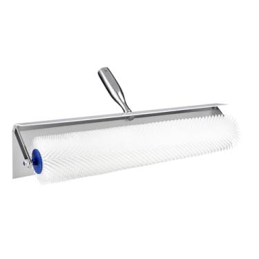 Imagem de Anskyloe Rolo pontiagudo para autonivelamento, ferramentas de cimento autonivelante de 50,8 cm x 2,5 cm, rolo de espigão de piso epóxi com protetor de respingos removível, ferramentas de nivelamento