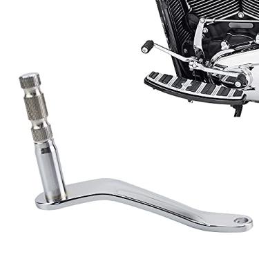 Imagem de ONETK Braço de câmbio estendido para Harley Davidson FL Softail 2018-2021 equipado com pés Softail Slim FLSL Heritage Classic Fat Boy Deluxe FLDE, cromado