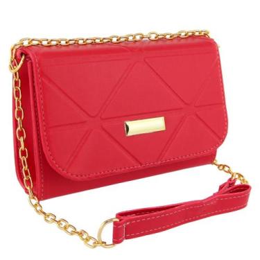 Imagem de Bolsa feminina transversal de ombro alça tiracolo - GF Griff, Vermelho