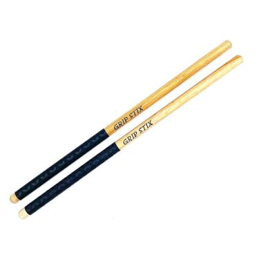 Imagem de GRIP STIX Baquetas antiderrapantes longas de 33 cm para crianças, Carvalho preto, 16-in. Timbale