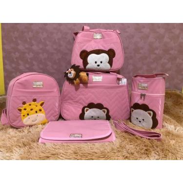 Imagem de Kit De Bolsa Mala Maternidade 5 Peças Completo Safari - WLN Magazine