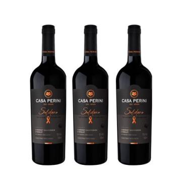 Imagem de Kit Vinho Casa Perini Solidário Cabernet e Merlot 750ml 3uni