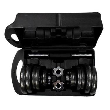 Imagem de Kit Anilhas + Halteres Gallant Na Maleta 20Kg Elite Preto