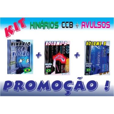 Imagem de Kit Hinários Violão, CCB Vol. 5 e Avulsos Vol 2 E 3 Só Hinos ATUAIS !!